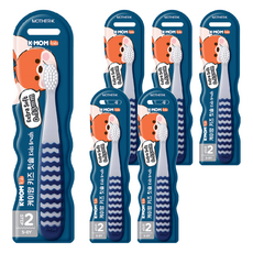 MOTHER-K K-MOM 潔淨護理兒童牙刷 (5歲以上) - 煙燻灰, 1入, 6支