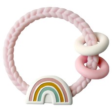 Itzy Ritzy 矽膠搖鈴固齒環 - 食品級矽膠 3個月以上適用, 單件, 夢幻彩虹, 1個