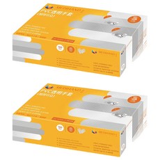MEDIHAND 美恆 PVC透明手套 加厚6克 無粉, 100個, 2盒