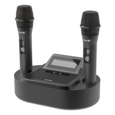 DIKE The Voice UHF 無線麥克風組, 擁有30+30組獨立頻道, UFH高效智慧晶片, 有效距離可達40米, 即插即充, DVM190, Black