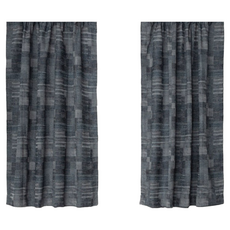 HOLA 和樂家居 艾禮思緹花落地窗簾 1.3kg 1個, 幾何藍染藍