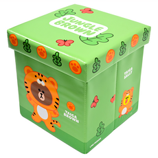 YODA 優的寶貝 LINE FRIENDS 收納箱, 老虎熊大 綠色, 1個
