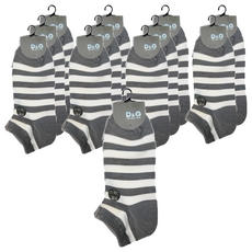 D&G BEAUTY 橫條斑馬襪 -D229-3 白灰色