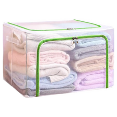 透明防水PVC收納箱, 66L大容量, 可摺疊設計, 40.5 x 50 x 31cm, 04 綠色, 1個