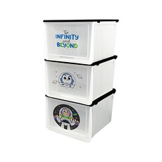 收納王妃 防塵收納鞋盒 3入組 33 x 26.5 x 21.5cm, 宇宙星球 白色, 1組