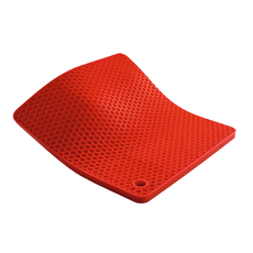 WOLL 方形矽膠隔熱墊 19 x 19 公分 耐熱高達 260°C / 500°F 蜂窩狀設計, 紅色, 1個