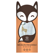 Roaze 柔仕 紗布包巾毯 muslin棉布 細緻柔軟 透氣性高 120cm x 120cm, 迷幻馴鹿