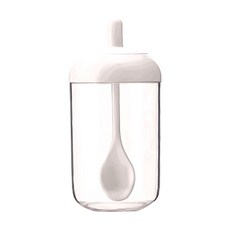 密封調味罐 Set 3個, 塑料材質, 珍珠白, 帶手柄, 透明可視, 密封性好, 1組