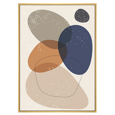 菠蘿選畫所 幾何五色塊I掛畫 木色 - 現代簡約風居家裝飾, 30 x 40cm