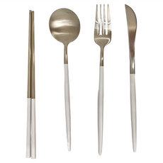 葡萄牙餐具4件組, 白銀, 主餐筷 + 主餐勺 + 主餐刀 + 主餐叉, 1組