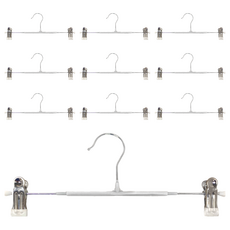 E.dot 不鏽鋼防滑衣褲夾衣架 白色 10個 尺寸 31x13.5cm, 1組