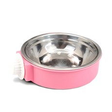 喵汪森林 懸掛式不鏽鋼寵物碗 15.5 x 5cm, 粉紅色, 1個
