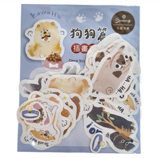 Sunny 三瑩文具 插畫家大集合貼紙包 狗狗篇 SST-164E 22枚, 藍色, 3包