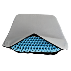 蜂窩Q彈坐墊 高彈矽膠 PET材質 雙層空氣柱設計 舒適透氣 久坐無壓力, 灰色