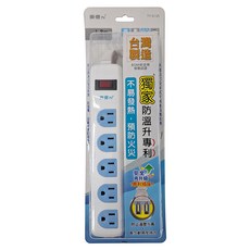 東億 1開5插延長線 3孔, 1.8m, 白色, 1條