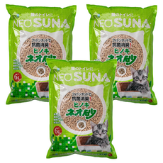 KOCHO 可嬌 NEO抗菌消臭凝結貓砂 檜木砂 6L, 1.3kg, 3包