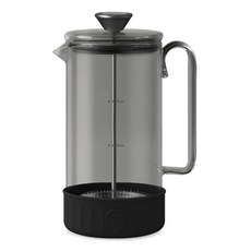 HYDY 法式濾壓壺, 高硼矽玻璃材質, 濾壓材質18/8 (304) 不鏽鋼, 容量32oz / 960ml, 黑色, 1個