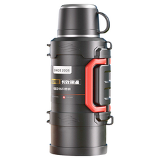 316保溫壺 耀石黑 大容量長效保溫保冷 不鏽鋼內膽安全無毒, 1個, 4L