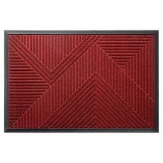 小麥購物 北歐風耐髒耐磨橡膠刮泥地墊, 1個, 紅色 三角
