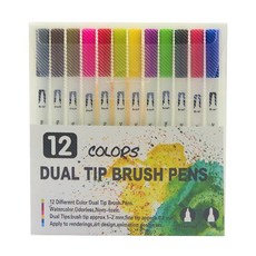 水性雙頭筆 Set 12色, 多色, 1盒
