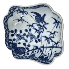 佐和陶瓷 藍繪春鳥角缽 日本製 陶瓷碗, XL1310640, 1個