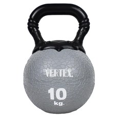 VERTEX 橡膠甩壺鈴 10KG 安全壺鈴 迷你壺鈴 重量訓練 居家健身, 灰色, 1個