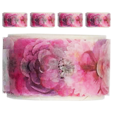 德德小品集 花系列紙膠帶 150枚, 粉色, 5個