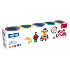 MILAN 捏捏麵團好好玩黏土, 5色 閃光糰子, 1組