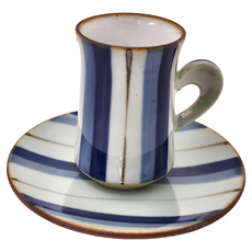 藍濃十草直桶杯組 日本製 混和顏色 1組 - 日本傳統工藝 美濃燒杯具