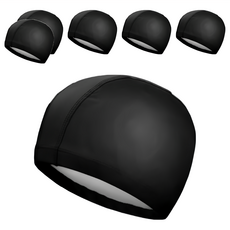 小麥購物 素色泳帽 E050 13g, 黑色, 6個
