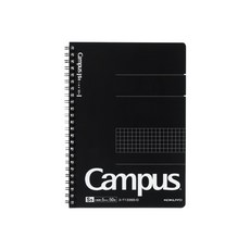 KOKUYO 國譽 Campus大人線圈點線筆記本, 黑色, 1本