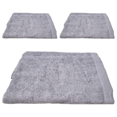 LIFE 來福牌 貴族素色浴巾 BS0891 66*132CM 375G 100%棉 台灣製, 灰色, 3條