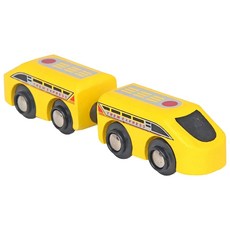 Mentari 磁浮小火車 輕質硬木 橡膠木 台灣零件 無毒無害 3歲以上, 黃色, 1組