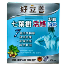 heilusan 好立善 七葉樹活絡凝膠 涼感 100ml, 1入, 1盒