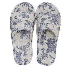 miss mone 花園藍 樓層噪音 室內棉質開口拖鞋 A款, 混色, 1雙