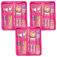 misoro 4000拉鍊盒文具組, 粉紅色, 3組