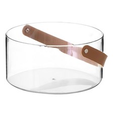 懶角落 皮革提把水果籃, 大, 透明, 1個