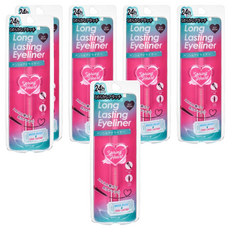 KOJI 甜心眼線筆 超軟筆芯 超防水型 附眼線筆專用削筆器、眼線暈染矽膠棒, 深棕褐, 6支