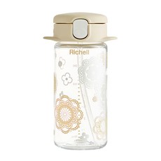 Richell 利其爾 AQ Mug系列 吸管水杯 240ml, 米色, 1個