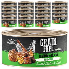 ABSOLUTE HOLISTIC 無穀犬罐, 雞肉 + 羊肉, 80g, 24罐