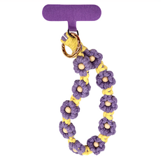 RONEVER 手機編織花短掛繩 PD049-5, 紫黃色, 1條