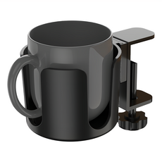 Ermutek 二木科技 辦公桌面夾式固定水杯架/加高設計適用多款水杯/有效節省桌面空間 DM-035, 黑色, 1個