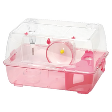 LillipHut 麗利寶 鼠鼠女大學舍, 倉鼠籠, 滾輪15cm, 雙層平台, 透明設計, 粉紅色, 1個