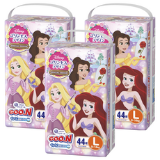 GOO.N 大王 elleair 艾黎艾爾 日本境內版 迪士尼公主紙尿褲/尿布 9~14kg, L, 132片