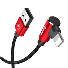 Baseus 倍思 MVP王者彎頭IOS數據線 魚線+尼龍材質 黑色/紅色/藍色 2米/3米, 1m, 1條