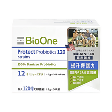 BioOne 碧而優 Protect保護力益生菌 120菌株 120億CFU 美國DANISCO專利益生菌, 30包, 1.5g, 1盒