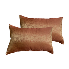J&N 優雅亮麗腰枕 100%聚酯纖維 2入 雙面材質 外套可拆洗 包覆式拉鏈安全使用, 金橘色