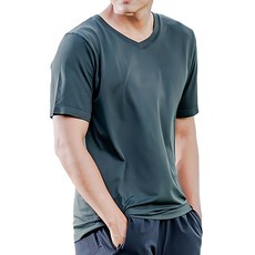 CHEAUCHI 巧奇 COOL涼V領中性素T, 墨綠色