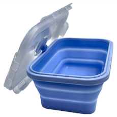 FANCY LIFE 摺疊矽膠保鮮盒 500ml 藍色, 1個