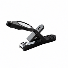 上手家居 放大鏡指甲剪 帶LED燈 2.5倍放大 碳鋼材質 含銼刀, 黑色, 1支